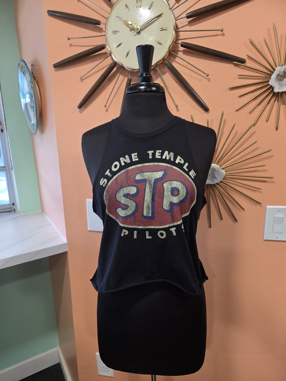 Stone Temple Pilots Custom Cut Tank Top Slim Large Black Band Graphic Crop Tank - Picture 6 of 10